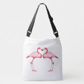 Crossbody Bag - Roze flamingos moet verliefd zijn Crossbody Tas (Voorkant)