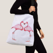 Crossbody Bag - Roze flamingos moet verliefd zijn Crossbody Tas (Dichtbij)