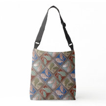 Crossbody tas met eikenblad tegels