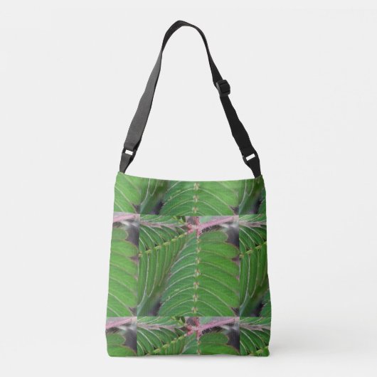 Crossbody tas met elegant groen blad (Achterkant)