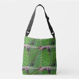 Crossbody tas met elegant groen blad