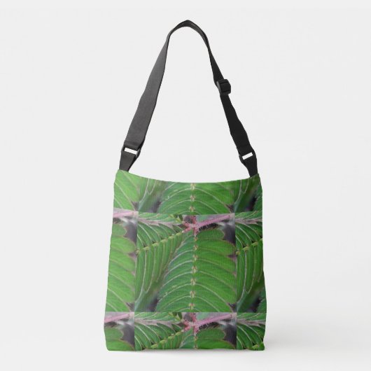 Crossbody tas met elegant groen blad (Voorkant)