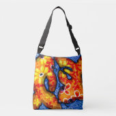Crossbody Tas Purse - Koi Fish Abstracte kunst (Voorkant)