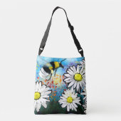 Crossbody Tas Purse - Whimsical Bee & Daisies Art (Achterkant)