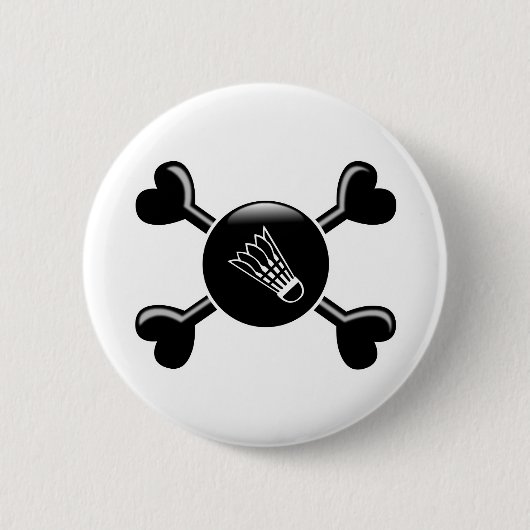 Crossbones Badminton Ronde Button 5,7 Cm (Voorkant)