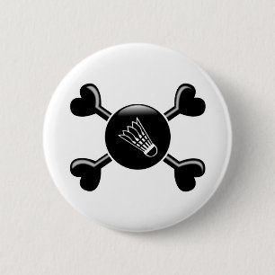 Crossbones Badminton Ronde Button 5,7 Cm