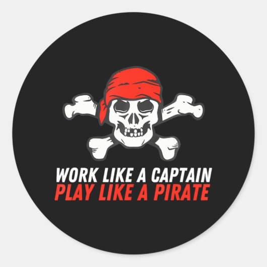 Crossbones Buccaneer werken als een Captain Play Ronde Sticker (Voorkant)