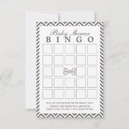 Crossbones Chevron Stripes Baby shower Bingo Kaart