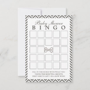 Crossbones Chevron Stripes Baby shower Bingo Kaart