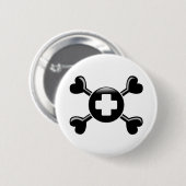 Crossbones chirurgische technologie ronde button 5,7 cm (Voorkant /achterkant)