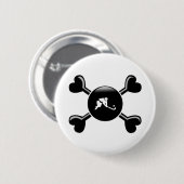 Crossbones Field Hockey Ronde Button 5,7 Cm (Voorkant /achterkant)