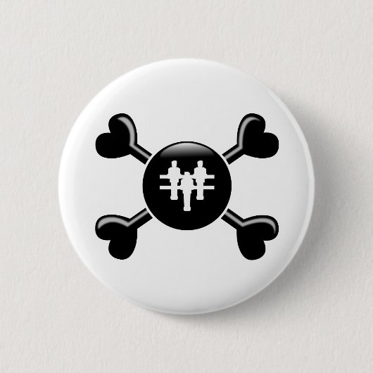 Crossbones Foosball Ronde Button 5,7 Cm (Voorkant)