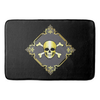 Crossbones/Jolly Roger/Pirate/gold/zwart Badmat