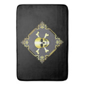 Crossbones/Jolly Roger/Pirate/gold/zwart Badmat (Voorkant Verticaal)