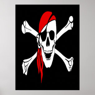 Crossbones Pirate in het Zee Poster