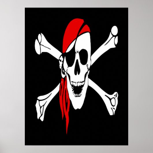  Crossbones Pirate in het Zee Poster (Voorkant)