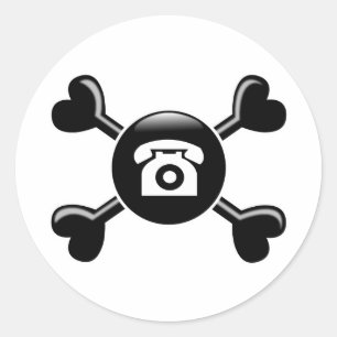 Crossbones-telefoons Ronde Sticker