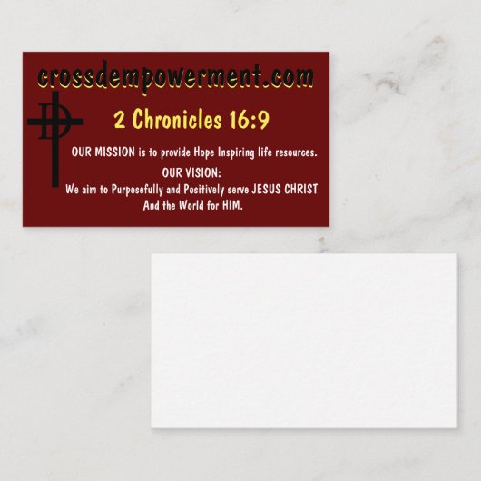 crossdempowerment.com visitekaartje (Voorkant / Achterkant)