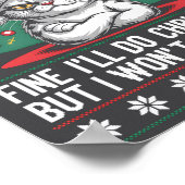 Crossed Arms Cat Funny Christmas Ugly Sweater Long Poster (Hoek)