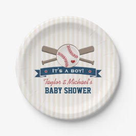 Crossed Bats Baseball Baby shower Papieren Bordje