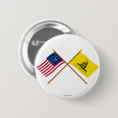 Crossed Bennington en Gadsden Flags Ronde Button 5,7 Cm (Voorkant /achterkant)