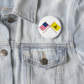 Crossed Bennington en Gadsden Flags Ronde Button 5,7 Cm (In situ)