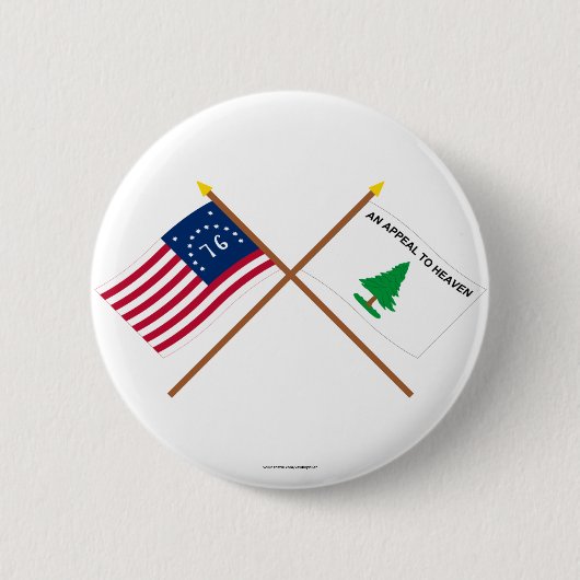 Crossed Bennington en Washington's Cruisers Flags Ronde Button 5,7 Cm (Voorkant)