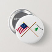 Crossed Bennington en Washington's Cruisers Flags Ronde Button 5,7 Cm (Voorkant /achterkant)