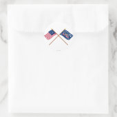 Crossed Bennington en Whiskey Rebellion Flags Ronde Sticker (Tas)