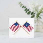 Crossed Betsy Ross en Bennington Flags Briefkaart (Staand voorkant)