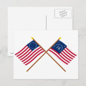 Crossed Betsy Ross en Bennington Flags Briefkaart (Voorkant / Achterkant)