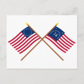 Crossed Betsy Ross en Bennington Flags Briefkaart (Voorkant)