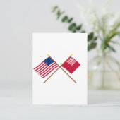 Crossed Betsy Ross en Brandywine Flags Briefkaart (Staand voorkant)