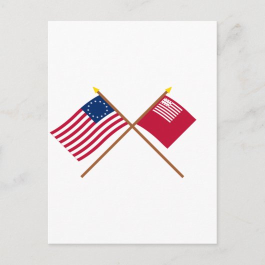 Crossed Betsy Ross en Brandywine Flags Briefkaart (Voorkant)