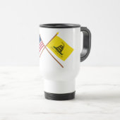 Crossed Betsy Ross en Gadsden Flags Reisbeker (Voorkant rechts)