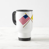 Crossed Betsy Ross en Gadsden Flags Reisbeker (Voorkant links)