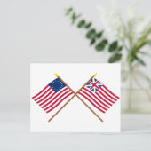 Crossed Betsy Ross en Grand Union Flags Briefkaart (Staand voorkant)