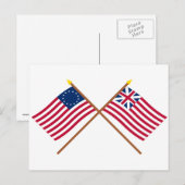 Crossed Betsy Ross en Grand Union Flags Briefkaart (Voorkant / Achterkant)