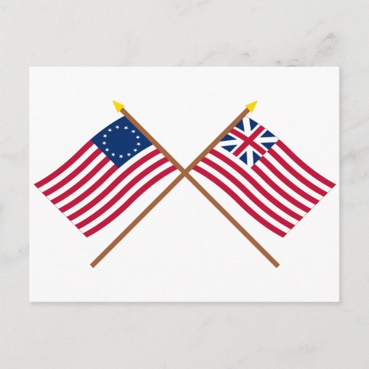 Crossed Betsy Ross en Grand Union Flags Briefkaart (Voorkant)