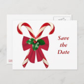 Crossed Candy Canes met Bow Briefkaart (Voorkant / Achterkant)