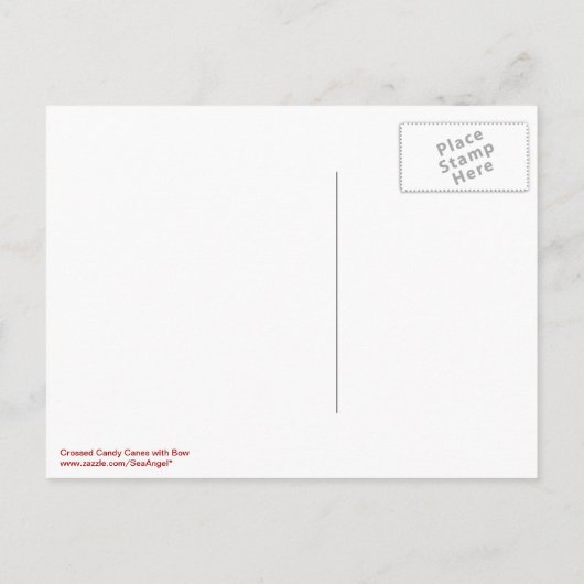 Crossed Candy Canes met Bow Briefkaart (Achterkant)