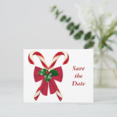 Crossed Candy Canes met Bow Briefkaart (Staand voorkant)