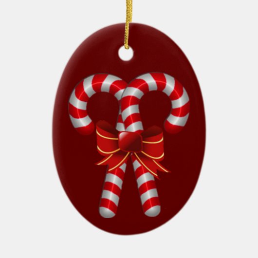 Crossed Candy Canes Ornament (Voorkant)