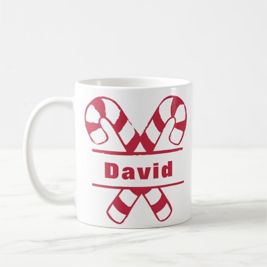 Crossed Candy Canes Vakantie Kerstmis Koffiemok (Links)