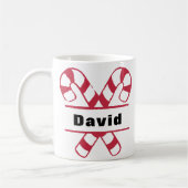 Crossed Candy Canes Vakantie Kerstmis Koffiemok (Links)