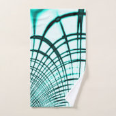 Crossed cyan aqua curved trace on light background bad handdoek (Handdoek)