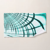 Crossed cyan aqua curved trace on light background bad handdoek (Handdoek)