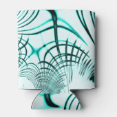 Crossed cyan aqua curved trace on light background blikjeskoeler (Achterkant)