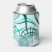 Crossed cyan aqua curved trace on light background blikjeskoeler (Blikje Achterkant)