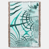 Crossed cyan aqua curved trace on light background deken (Voorkant Verticaal)